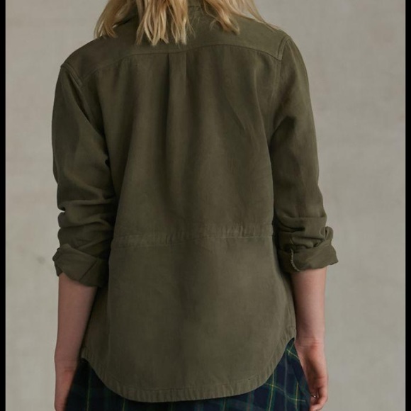Gypsy Warrior Cotton Olive Utility Shirt Jacket - Picture 2 of 6